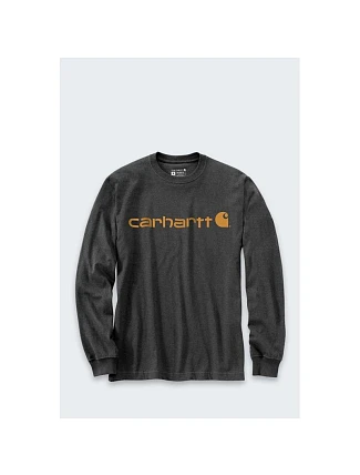 Tričko Carhartt Dearborn Relaxed LS s logem CARBON Tričko Carhartt Dearborn Relaxed LS s logem CARBON
