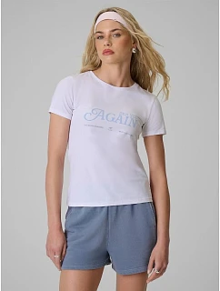 Dámské tričko slim s potiskem 4F 4FRAW26TTSHF4373-10S