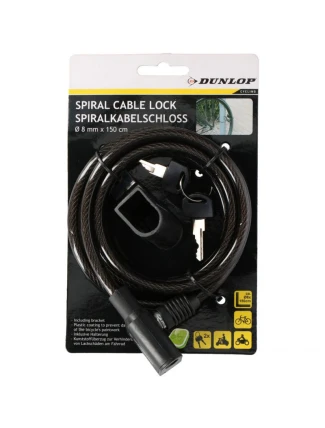 Zámek na kolo Dunlop 8 mm x 150 cm 56375 Zámek na kolo Dunlop 8 mm x 150 cm 56375