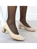 Sergio Leone W SK415B béžové lodičky na podpatku Sergio Leone W SK415B béžové lodičky na podpatku