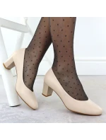 Sergio Leone W SK415B béžové lodičky na podpatku Sergio Leone W SK415B béžové lodičky na podpatku