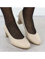 Sergio Leone W SK415B béžové lodičky na podpatku Sergio Leone W SK415B béžové lodičky na podpatku