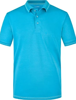 Daiber JN 569 Pánské žerzejové elastické polo 02.0569 aqua/white
