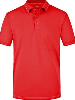 Daiber JN 569 Pánské žerzejové elastické polo 02.0569 red/white