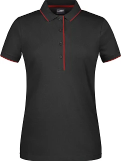 Daiber JN 727 Dámské piqué polo s kontrastní légou 02.0727 black/red