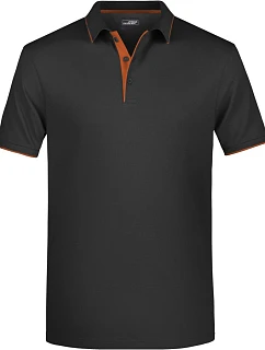 Daiber JN 728 Pánské piqué polo s kontrastní légou 02.0728 black/orange