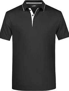 Daiber JN 728 Pánské piqué polo s kontrastní légou 02.0728 black/silver