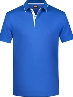 Daiber JN 728 Pánské piqué polo s kontrastní légou 02.0728 royal/white