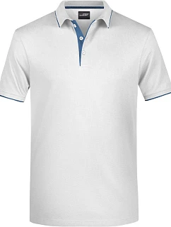 Daiber JN 728 Pánské piqué polo s kontrastní légou 02.0728 white/navy