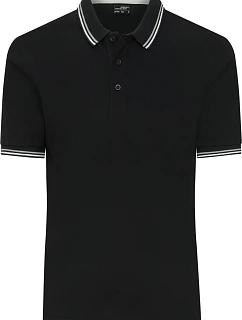 Daiber JN 1306 Pánské těžké piqué polo s proužky 02.1306 black/white/grey