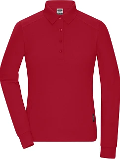Daiber JN 1841 Dámské pracovní piqué polo s dlouhým rukávem 02.1841 red