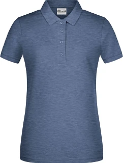 Daiber 8009 Dámské piqué polo z bio bavlny 02.8009 light denim melange