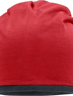 Daiber MB 7131 Žerzejová čepice s fleecovou podšívkou 03.7131 red/carbon