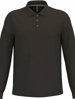 Kariban K 243 Pánské piqué polo s dlouhým rukávem 20.K243 dark khaki