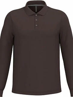 Kariban K 243 Pánské piqué polo s dlouhým rukávem 20.K243 chocolate