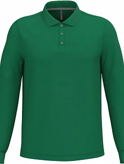 Kariban K 243 Pánské piqué polo s dlouhým rukávem 20.K243 kelly green
