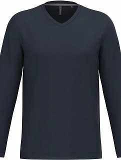 Kariban K 358 Pánské tričko do V s dl. rukávem 20.K358 navy
