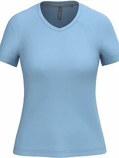 Kariban K 381 Dámské tričko s výstřihem do V 20.K381 sky blue