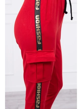 Kalhoty Cargo červené Kalhoty Cargo červené