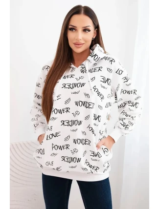 Mikina s nápisy bílá