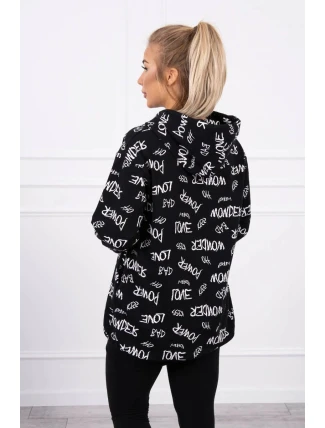 Mikina s nápisy černá