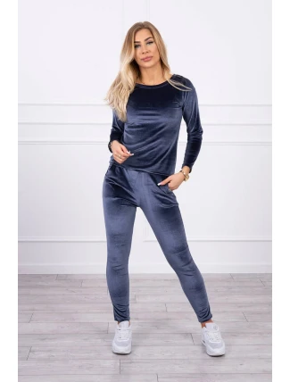 Velurová souprava se záhybem na zadní straně grafitová Velurová souprava se záhybem na zadní straně grafitová