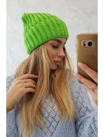 Čepice Magda s ohrnutím K293 zelená neonová Čepice Magda s ohrnutím K293 zelená neonová