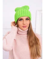 Čepice Magda s ohrnutím K293 zelená neonová Čepice Magda s ohrnutím K293 zelená neonová