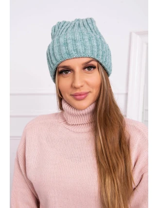 Magda K293 tmavě mátová čepice s ohrnovacím lemem Magda K293 tmavě mátová čepice s ohrnovacím lemem