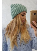 Magda K293 tmavě mátová čepice s ohrnovacím lemem Magda K293 tmavě mátová čepice s ohrnovacím lemem