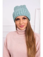 Magda K293 tmavě mátová čepice s ohrnovacím lemem Magda K293 tmavě mátová čepice s ohrnovacím lemem