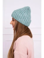 Magda K293 tmavě mátová čepice s ohrnovacím lemem Magda K293 tmavě mátová čepice s ohrnovacím lemem
