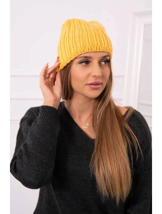 Dámská hořčicová čepice Rebeka K345 Dámská hořčicová čepice Rebeka K345