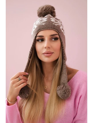 Dámské ušanky Balbina K381 cappuccino Dámské ušanky Balbina K381 cappuccino
