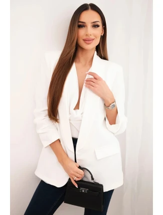 Sako s klopami elegantní ecru