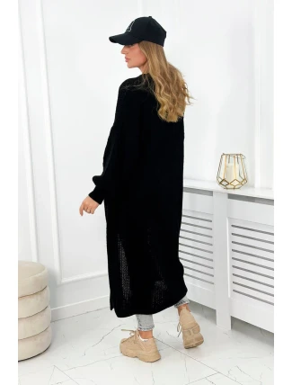 Svetr dlouhý kardigan černý Svetr dlouhý kardigan černý