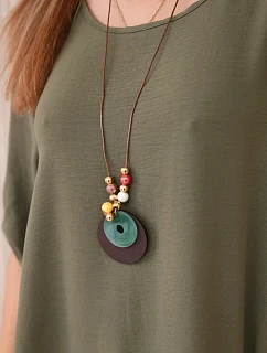 Sada halenky + kalhot s přívěskem světlo khaki