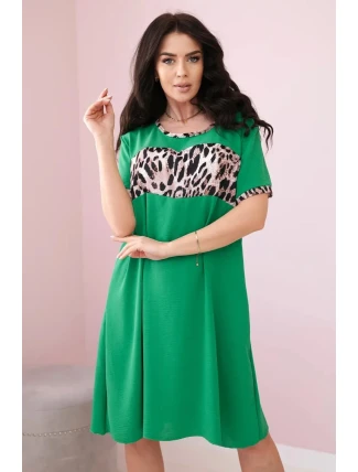 Šaty s leopardím potiskem jasně zelená Šaty s leopardím potiskem jasně zelená