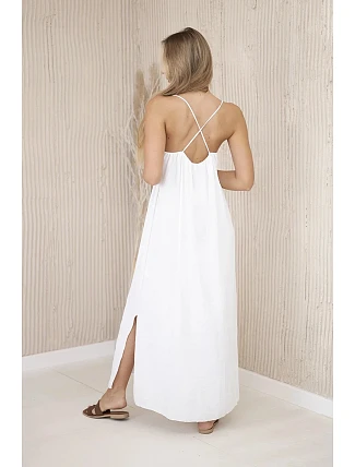 Dlouhé šaty bez ramínek ecru Dlouhé šaty bez ramínek ecru