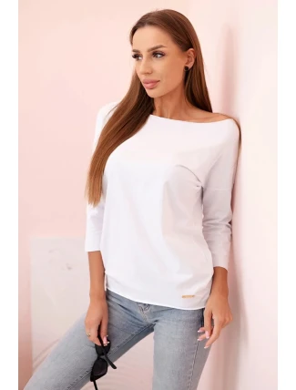 Dámská halenka s lodičkovým výstřihem bílý