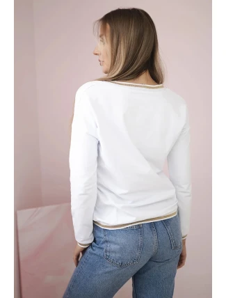 Dámská mikina s flitrovým nápisem bílý