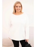 Dámská blůza Plus Size asymetrická s dlouhým rukávem bílá Dámská blůza Plus Size asymetrická s dlouhým rukávem bílá