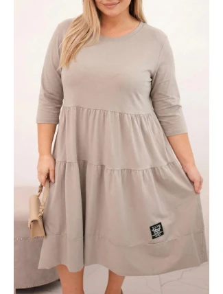 Dámská bavlněná sukni Plus Size s volány a ohrnutým rukávem fango Dámská bavlněná sukni Plus Size s volány a ohrnutým rukávem fango