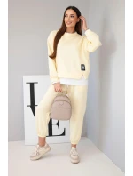 Dámská souprava s máslovou barvou, volná mikina a tepláky žlutý Dámská souprava s máslovou barvou, volná mikina a tepláky žlutý