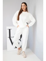 Dámský komplet s máslovou volnou mikinou a tepláky ecru Dámský komplet s máslovou volnou mikinou a tepláky ecru