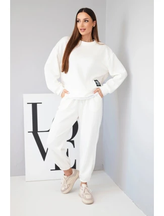 Dámský komplet s máslovou volnou mikinou a tepláky ecru Dámský komplet s máslovou volnou mikinou a tepláky ecru