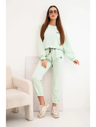 Dámský komplet z viskózy s mikinou a kalhotami máslový mátový Dámský komplet z viskózy s mikinou a kalhotami máslový mátový