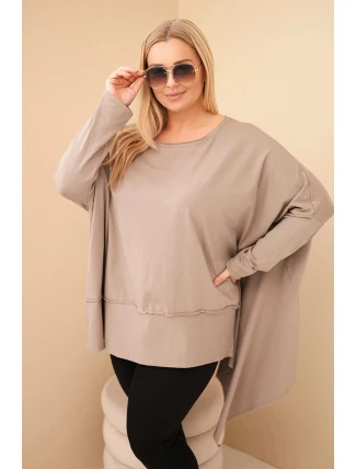 Dámská tunika Plus Size z bavlny s asymetrickým spodním lemem fango Dámská tunika Plus Size z bavlny s asymetrickým spodním lemem fango