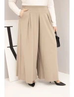 Dámské bavlněné kalhoty Plus Size s širokými nohavicemi a volným střihem fango