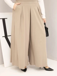 Dámské bavlněné kalhoty Plus Size s širokými nohavicemi a volným střihem fango